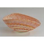 A large Yalos Casa Murano Art Fossil conch shell, moulded and folded,