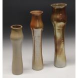 Joanna Constantinidis (1927-2000) - a tall stoneware cylindrical vase,