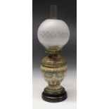 A Doulton Lambeth oil lamp,