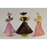 A Venetian Murano glass figure of an elegantly dressed lady,