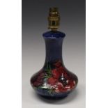 A Moorcroft Anemone pattern lamp base,