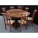 An early-mid 20th century extending dining table, opening to 189.