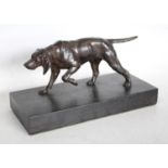 A 19th century bronzed figure of a sporting dog