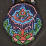 An Art Nouveau beadwork and tortoiseshell bag