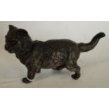 A large Austrian cold painted bronze, of a cat, 12.