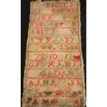 A 19th century needlework sampler