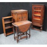 An oak display cabinet,