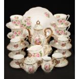 Tableware - a Madame Butterfly pattern Queen Anne six setting tea service; Japanese coffee set;