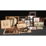 Pictures and Prints - various 19th century and later watercolours, engravings, mezzotints, frames,