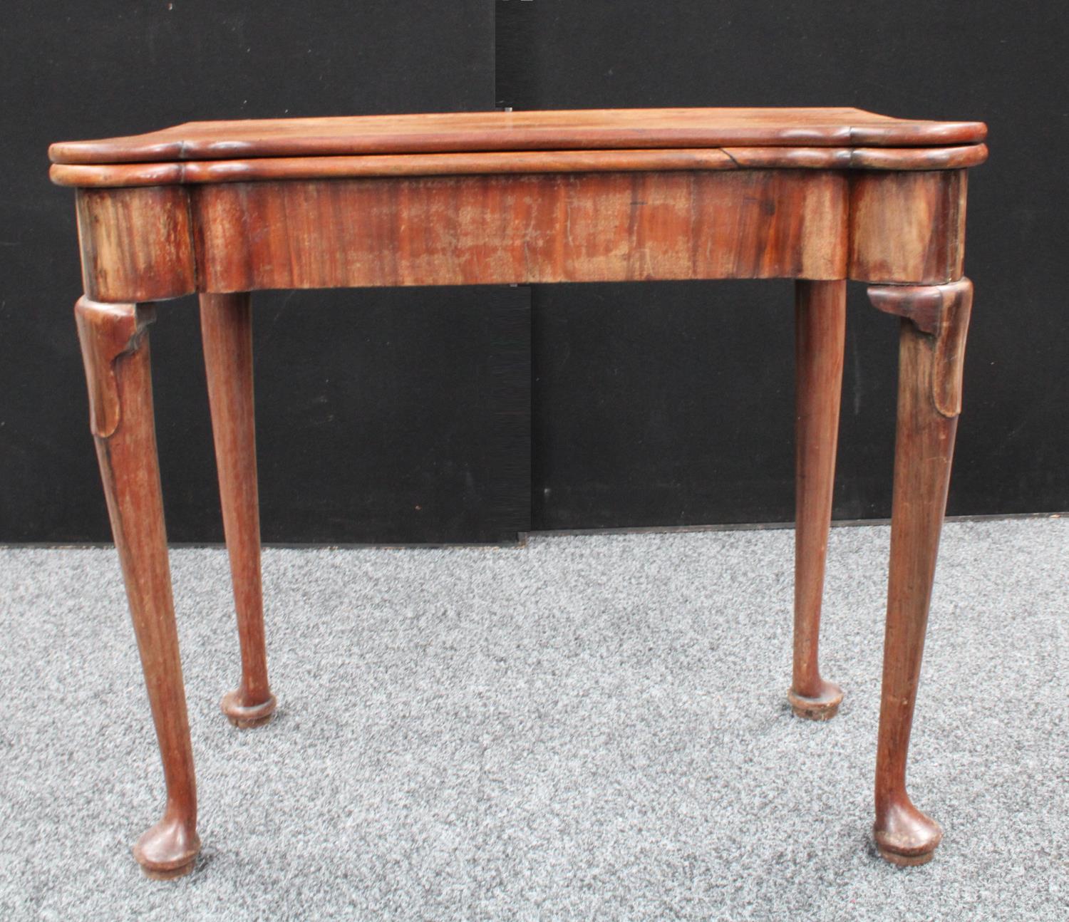 A George II Irish mahogany concertina action card table, - Image 5 of 5