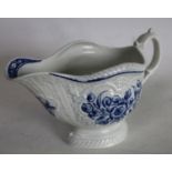 A Worcester blue and white sauce boat,