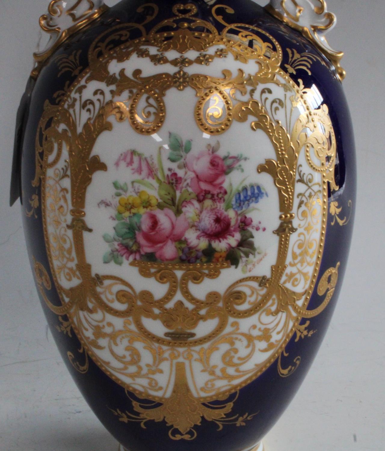 A Royal Crown Derby ovoid vase, painted by A. F. - Image 2 of 2