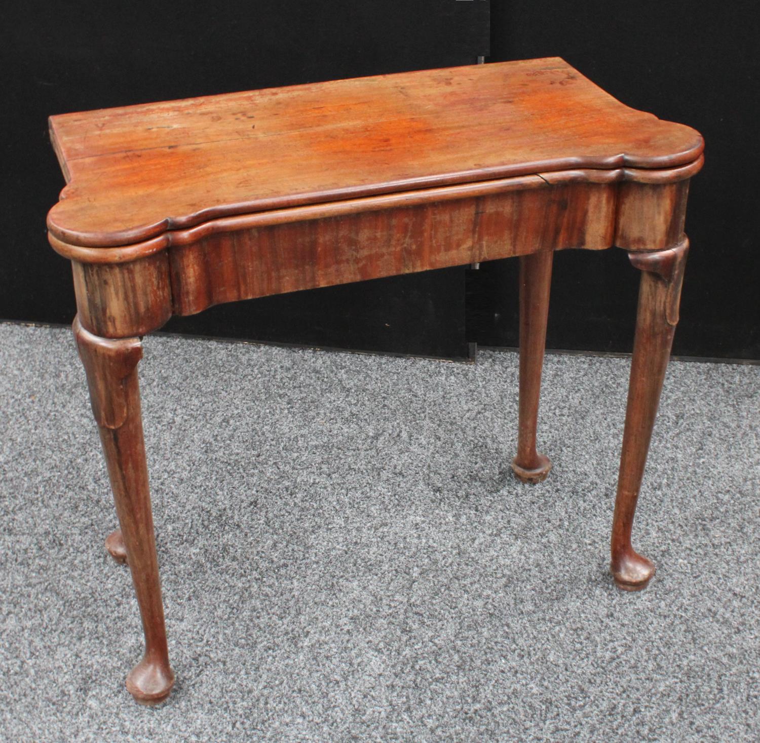 A George II Irish mahogany concertina action card table,