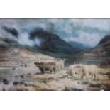 A decorative print, Highland Cattle,