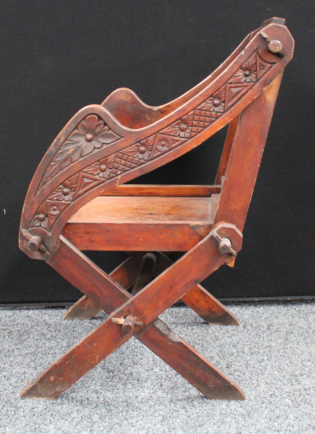 A late 19th/early 20th century 'Glastonbury' chair, - Image 4 of 5