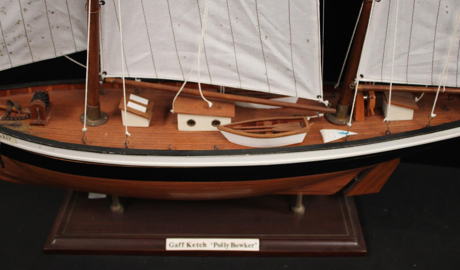 Model ship - Gaff Ketch 'Poly Bowker', 73cm wide, - Image 2 of 2