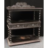 A late Victorian ebonised three-tier buffet/serving table,