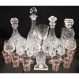 Glassware - Edinburgh crystal brandy balloons; others similar, decanters and stoppers etc,
