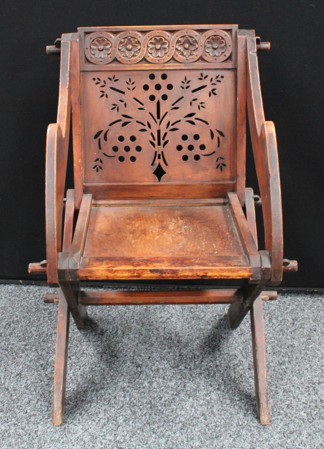 A late 19th/early 20th century 'Glastonbury' chair, - Image 5 of 5