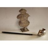 An 18th century Continental silver punch ladle,