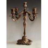 A Portugese silver plated five light table centre candelabrum, by Topazio, Oporto,