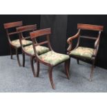 A 'set' of four Regency mahogany dining chairs,
