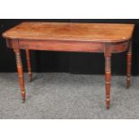 A 19th century mahogany side table, formerly a dining table section, rectangular top,
