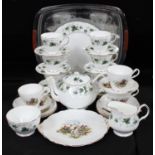 Ceramics - a Duchess China Ivy pattern tea service for six, cups, saucers, side plates, tea pot,