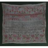 A Victorian sampler, by Mary Ann Fleming, Aged 7,