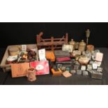 Tobbaciana - a collection of smoking requisites, including cigarette lighters, an oak pipe rack,