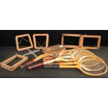 Sporting Memorabillia - eight vintage tennis rackets, Dunlop,