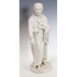 English School (19th century), a carrara marble, of a statesman proffering a scroll, circular base,