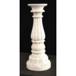 A marble statuary pedestal, fluted pillar, lotus socle,