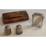 A silver vesta case,