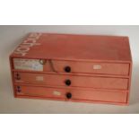 Advertising - a shop display Anchor Machine Embroidery three drawer cabinet,