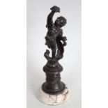 A French spelter cherub, late 19th century, signed Louis Beataux, Paris,