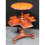 A Victorian style walnut pedestal book stand