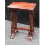 A set of George III style mahogany quartetto tables, the largest 49.