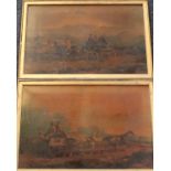 A pair of 19th century oleographs, Coaching in the Scottish Highlands,