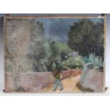 Oil on canvas, 20th century, rural road, German,