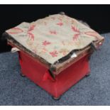 A Victorian concave side ottoman,