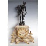 A 19th century French marble clock,