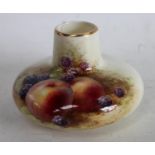 A Royal Worcester compressed ovoid vase, painted by C H Chivers, signed,
