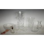 Glassware - a quantity of cut glass to include Royal Stuart Cascade, vases,
