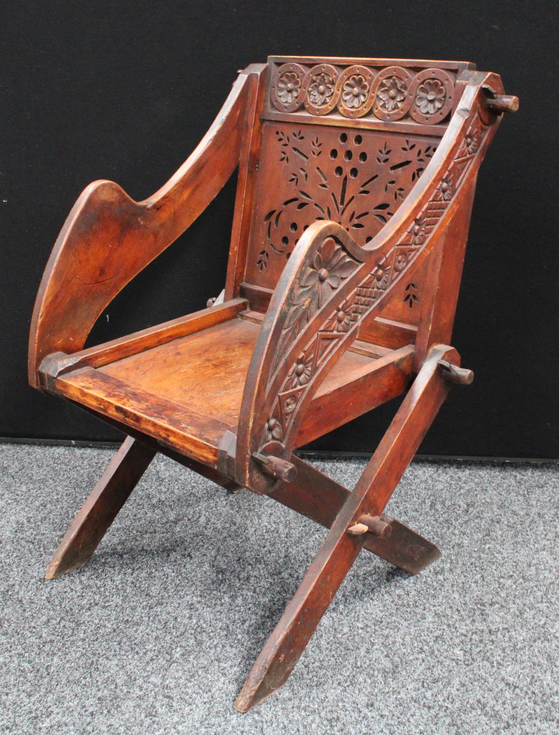 A late 19th/early 20th century 'Glastonbury' chair, - Image 2 of 5