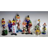 A quantity of Murano glass clowns