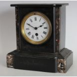 A Victorian belge noir black slate mantel clock