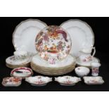 Ceramics - Royal Crown Derby Carlton Green, eight 27cm plates,