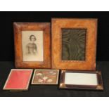 A 19th century leather photograph frame, another,