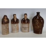 Denby stoneware reform flasks, Broughams, Lord John Russell,